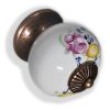 Buton Kreas floral cupru alb