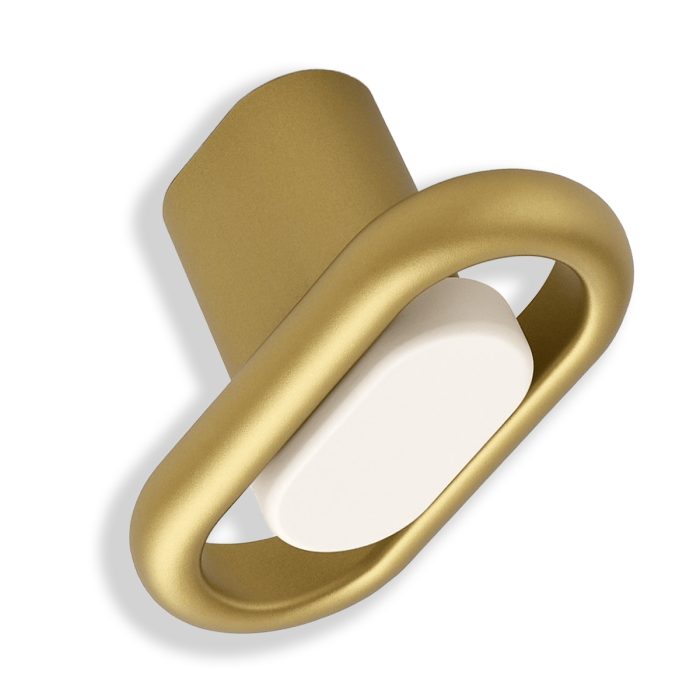 Buton Lungo delux alb-auriu